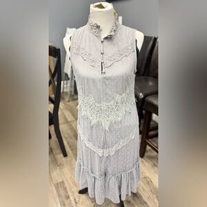 Women’s Anthropologie A’Rev NWT Size‎ L Lace Dress Gray MSRP $98